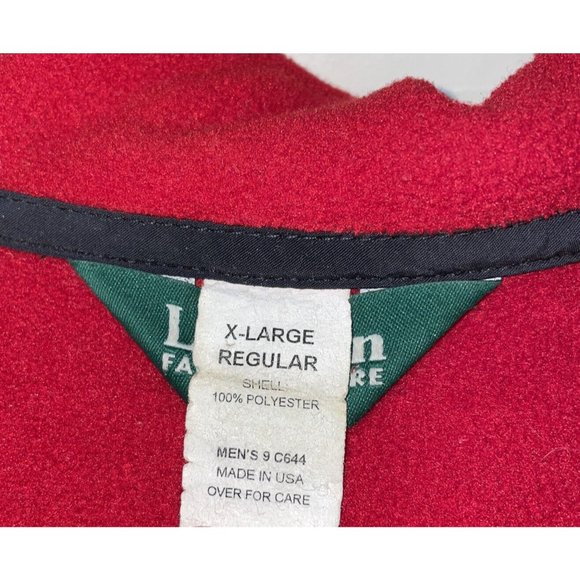 L.L. Bean Mens Vintage 90s Red Fleece Full Zip Vest Size XL USA Made - Picture 5 of 5
